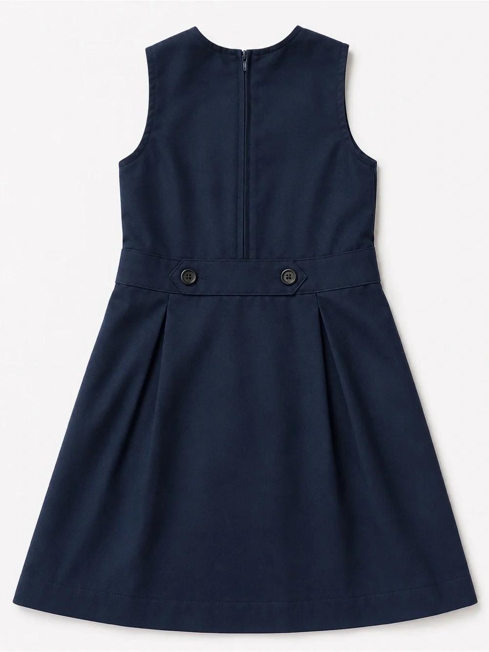 Girls Navy School Uniform Jumper Dress Pleated Pockets